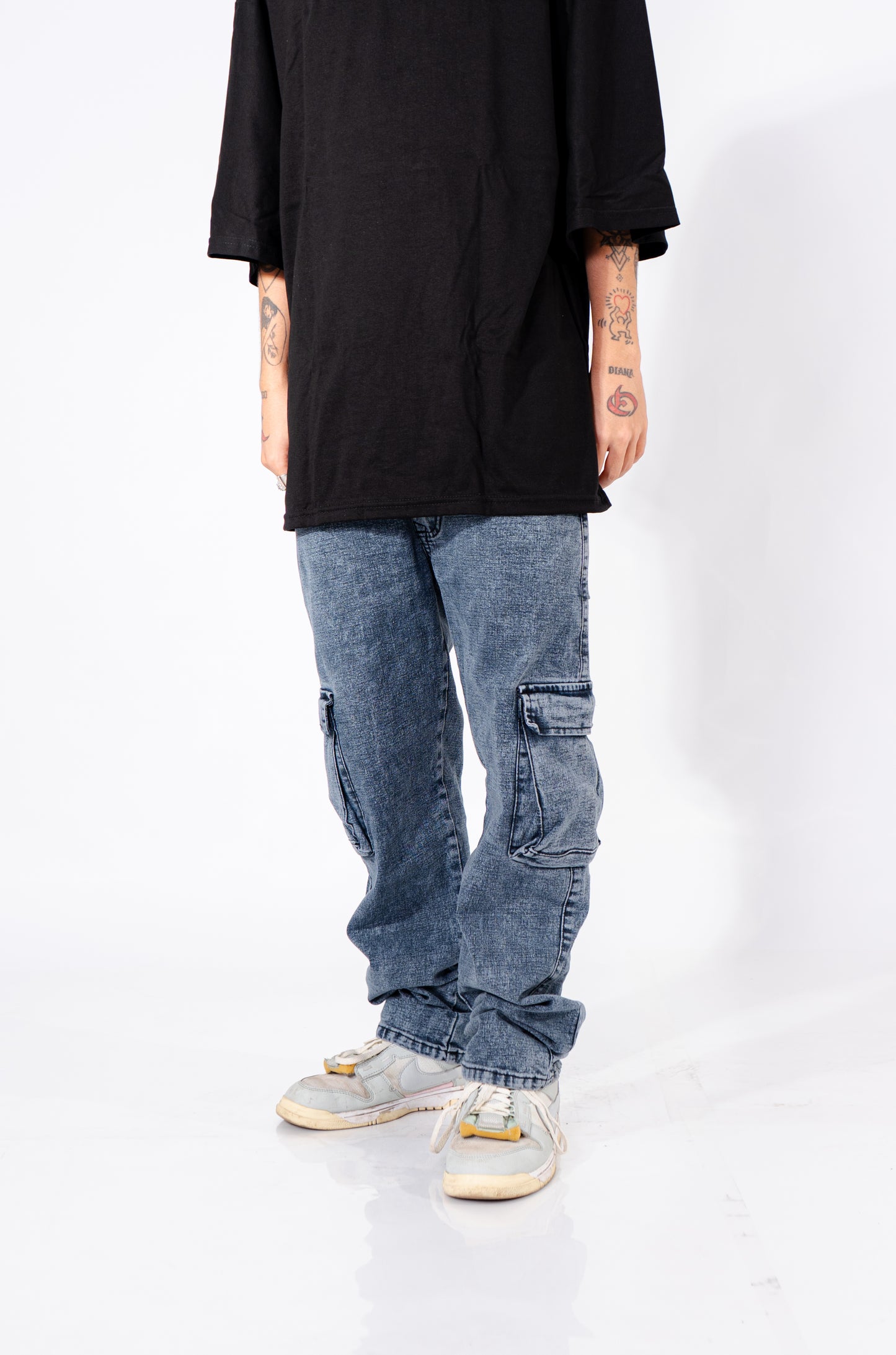 JEAN CARGO AZUL GRIS JASPE