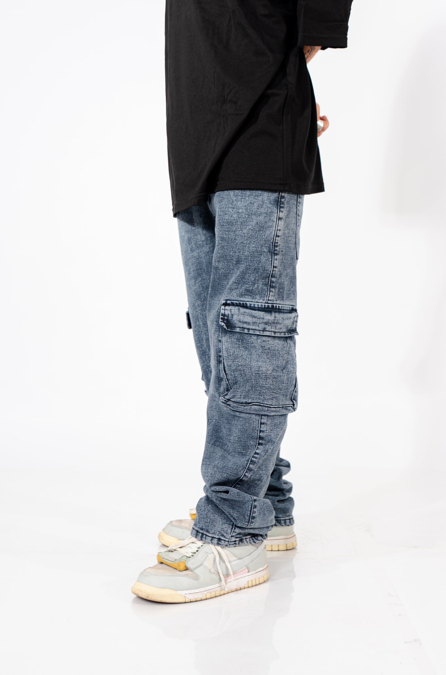 JEAN CARGO AZUL GRIS JASPE