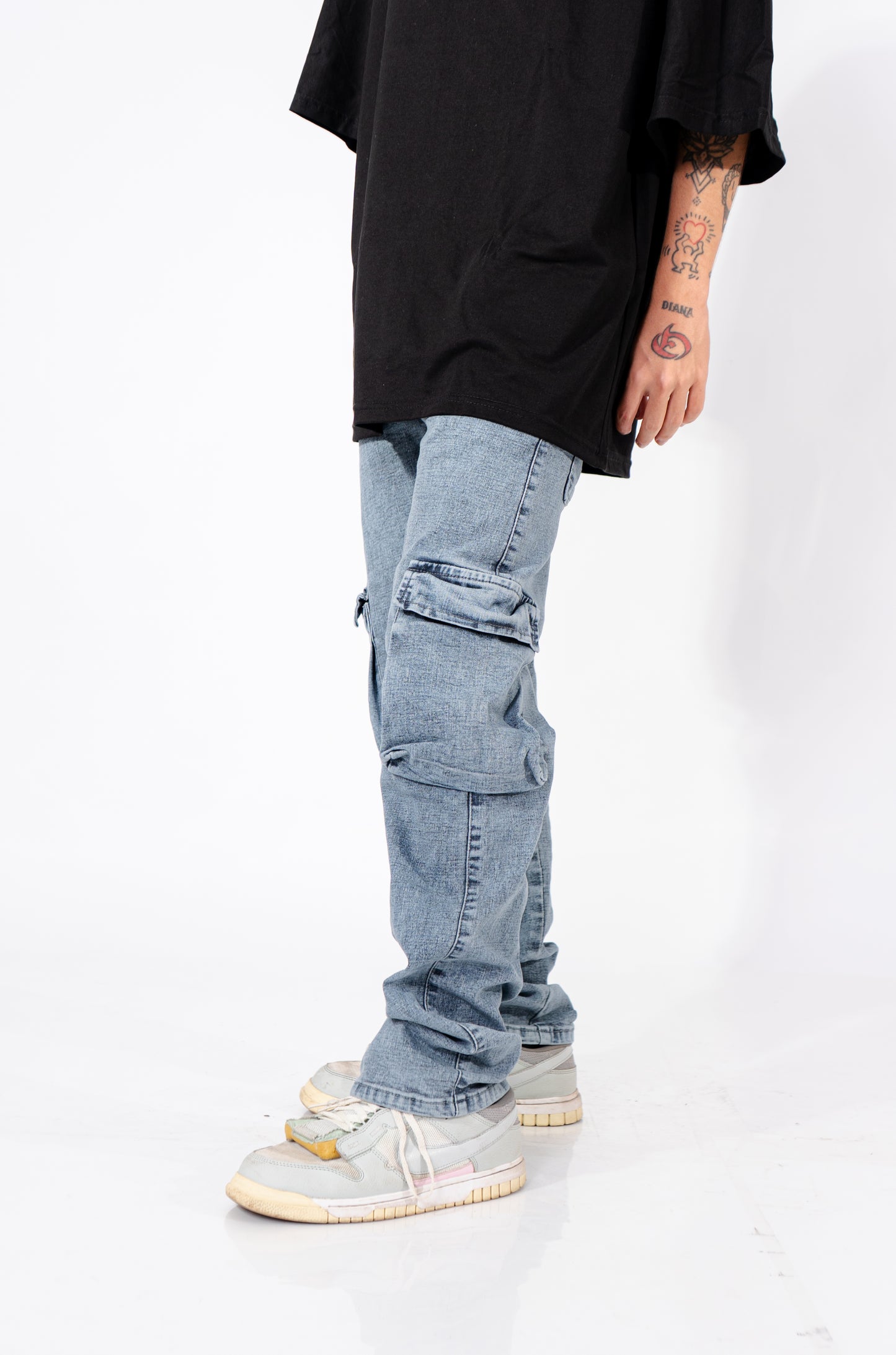 JEAN CARGO GRIS JASPE