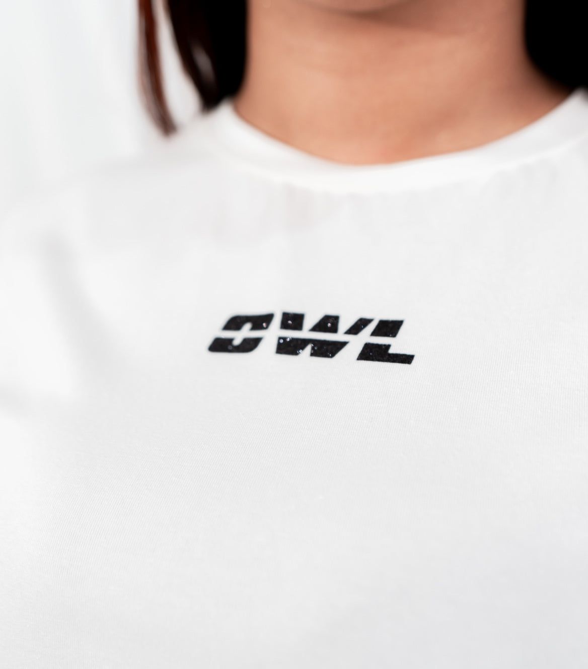 BLUSA CROP OWL clasica blanca DAMA