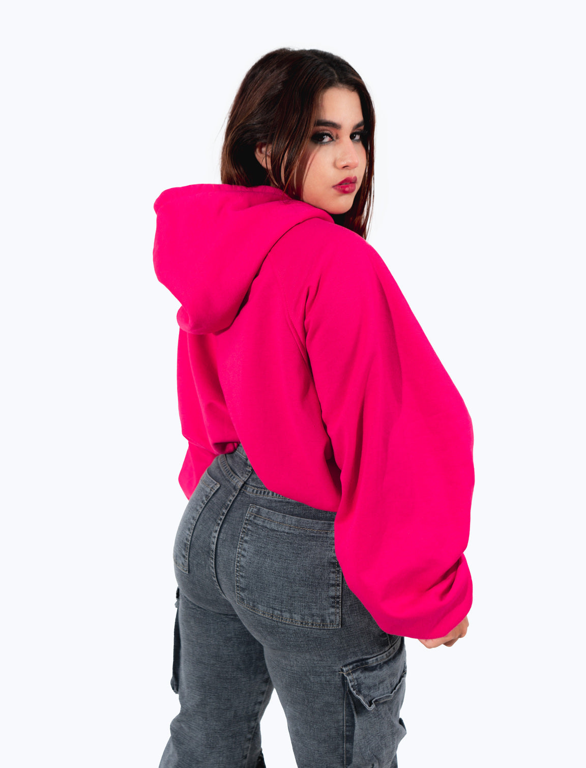 BUZOS CROP OVERSIZE fucsia