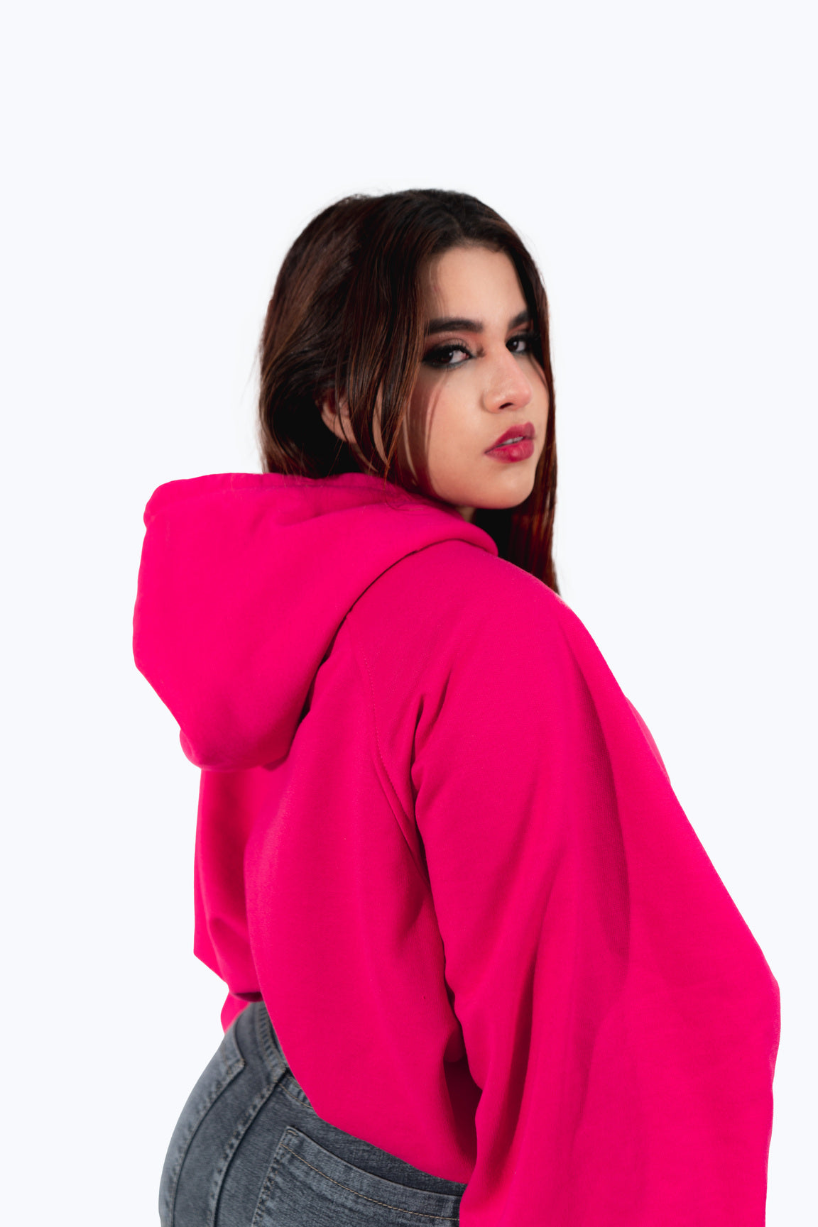 BUZOS CROP OVERSIZE fucsia