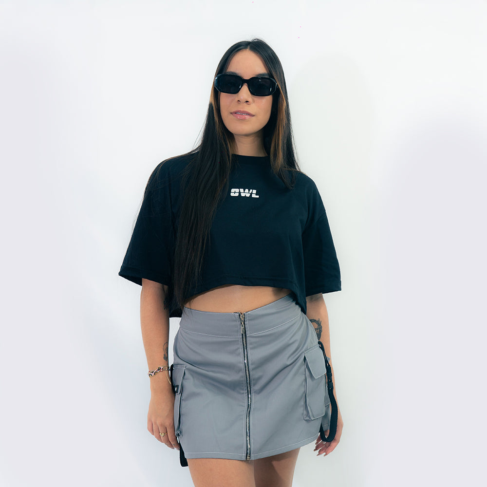 FALDA cremallera Gris
