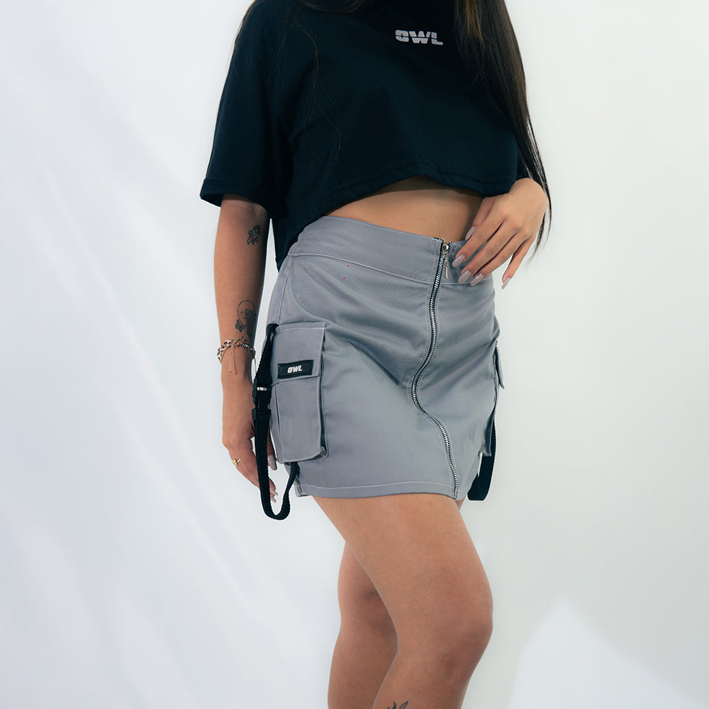 FALDA cremallera Gris