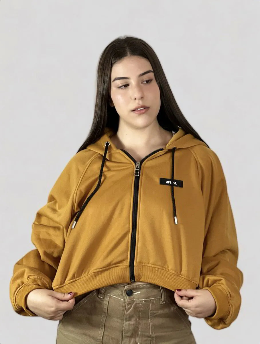 BUZOS CROP OVERSIZE Mostaza