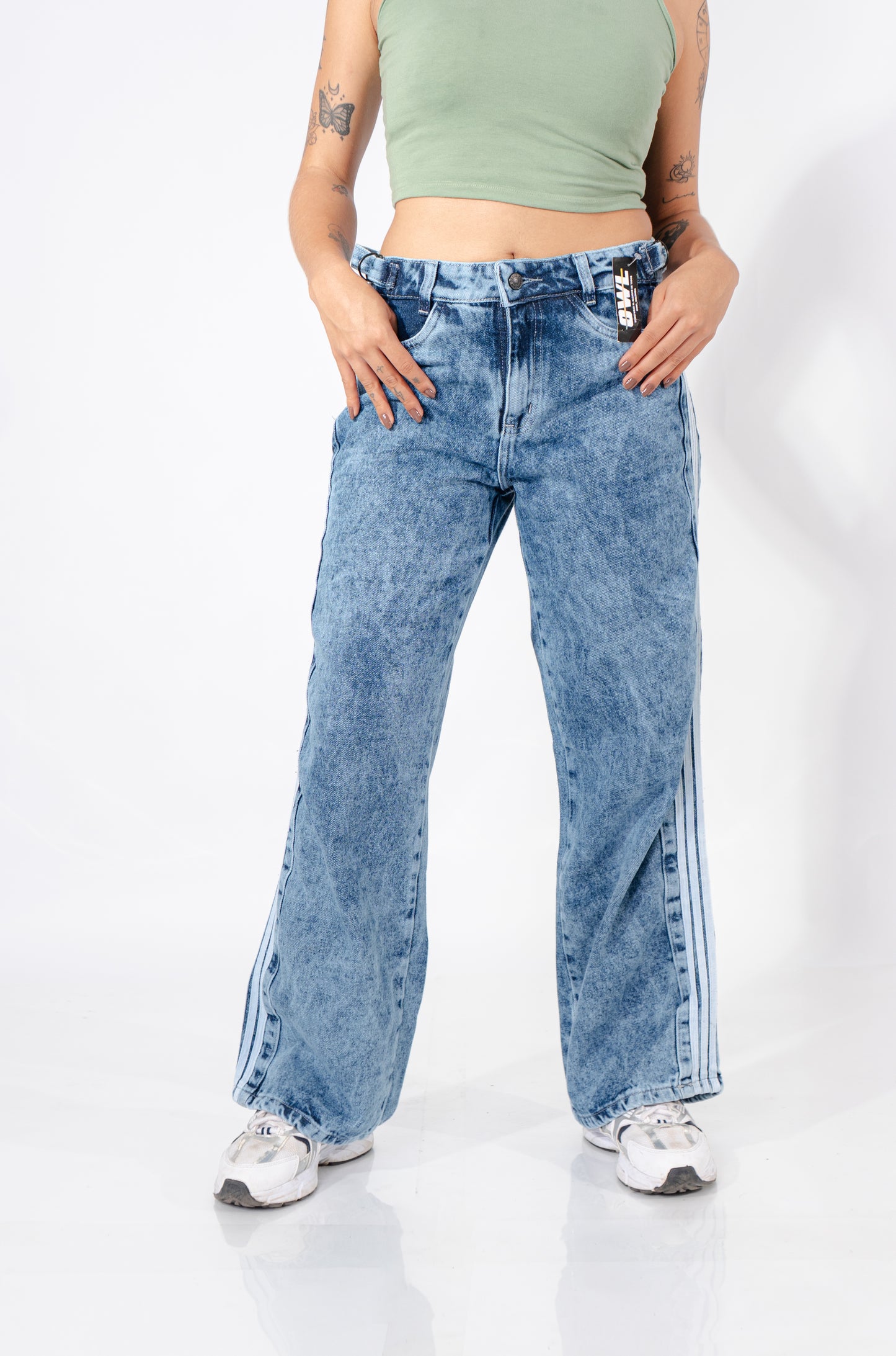 PANTALON AZUL CLARO 3 RAYAS