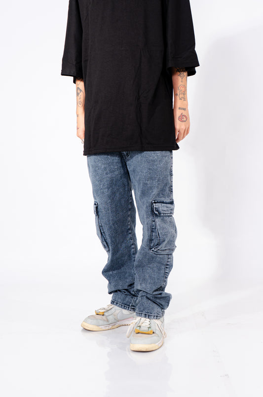 JEAN CARGO AZUL GRIS JASPE