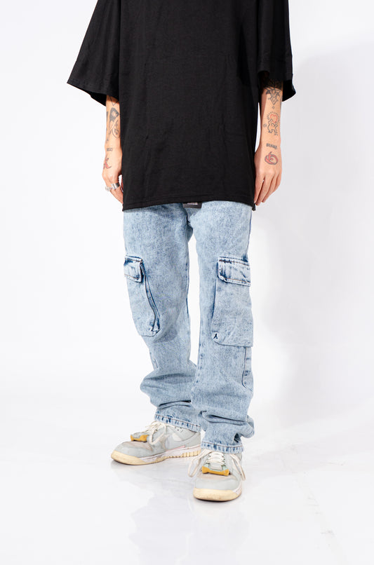 JEAN CARGO AZUL JASPE WASH