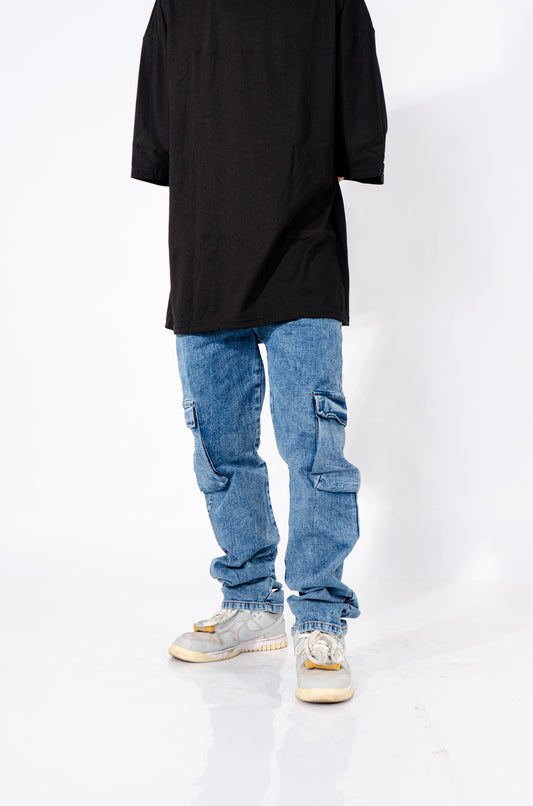 JEAN CARGO AZUL WASH