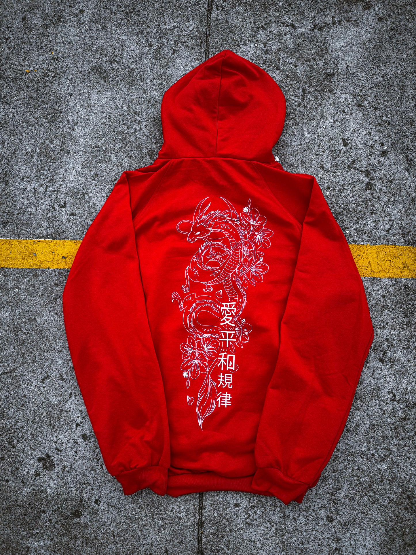 HOODIE  DRAGÓN SAKURA ROJO