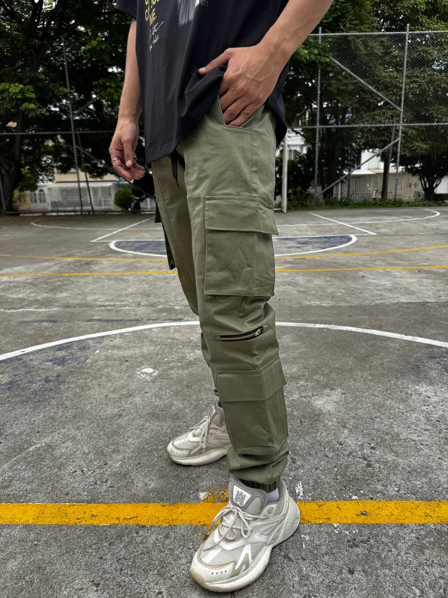 PANTALON CARGO JOGGER VERDE UNISEX