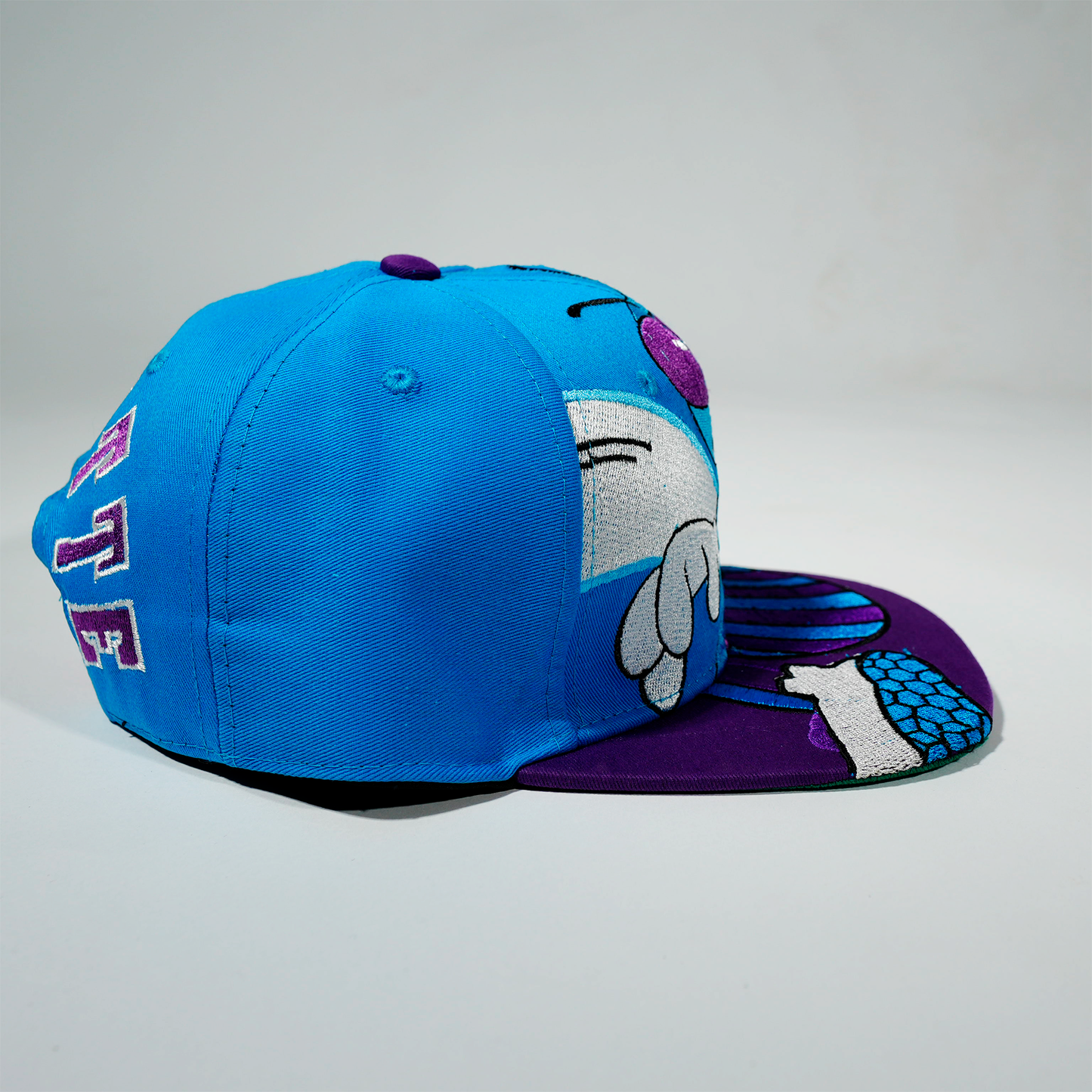 Gorra Logo Hornets plana  azul y morada