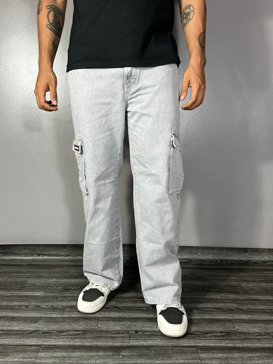 PANTALON CARGO  BLANCO PERLA