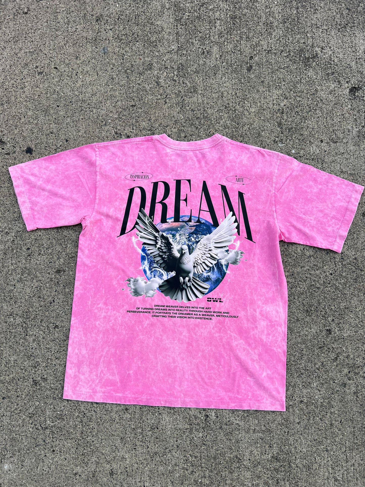 camiseta DREAM  rosado wash